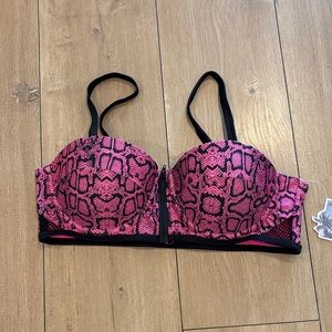 YMI Pink and Black Snakeskin Bra Size 1X